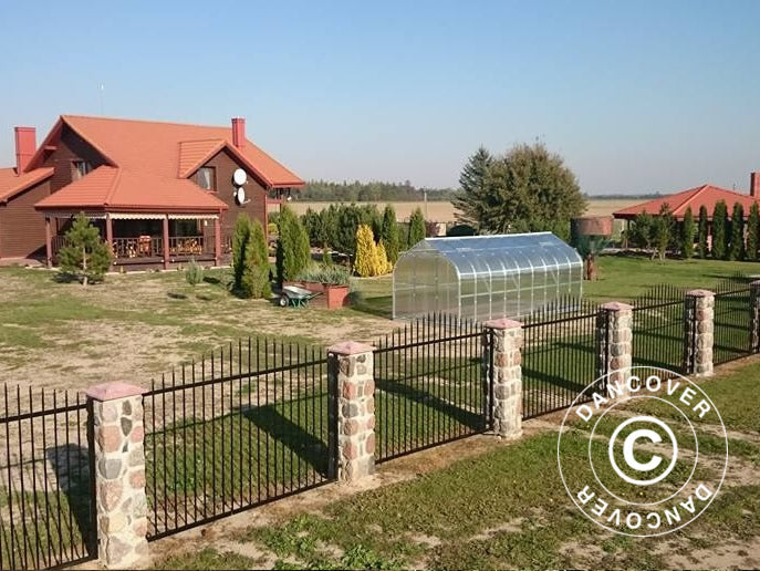 Greenhouse polycarbonate TITAN Dome 320, 30 m², 2.5x12 m, Silver