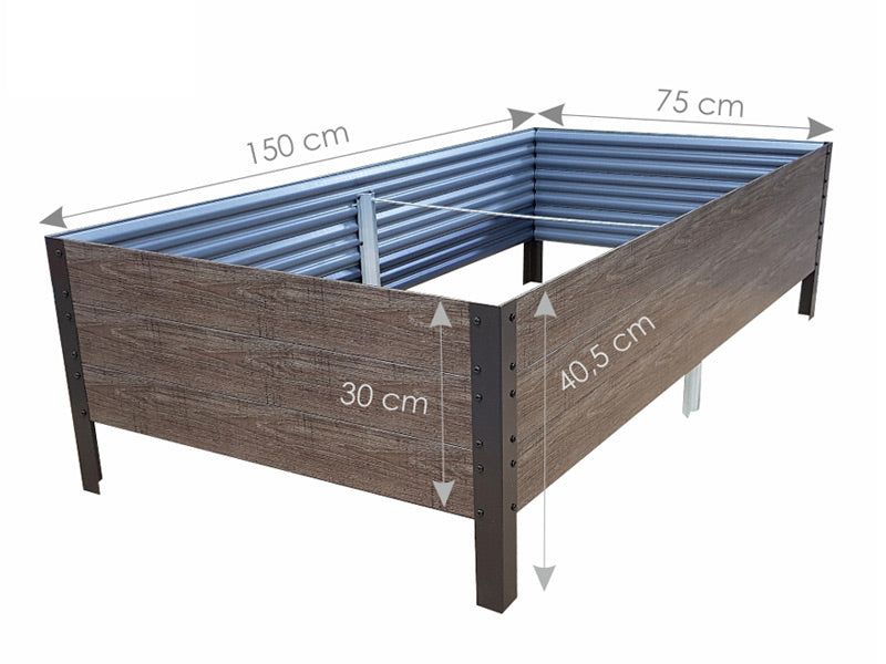 Raised Garden Bed, 0.75x1.5x0.3 m, Brown ONLY 1 PCS. LEFT