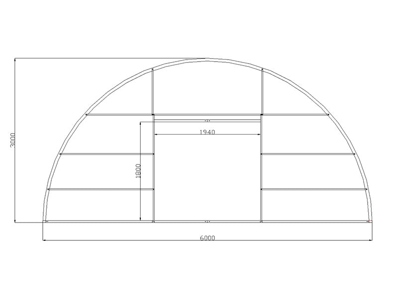 Greenhouse polycarbonate, Strong NOVA 60 m², 6x10 m, Silver