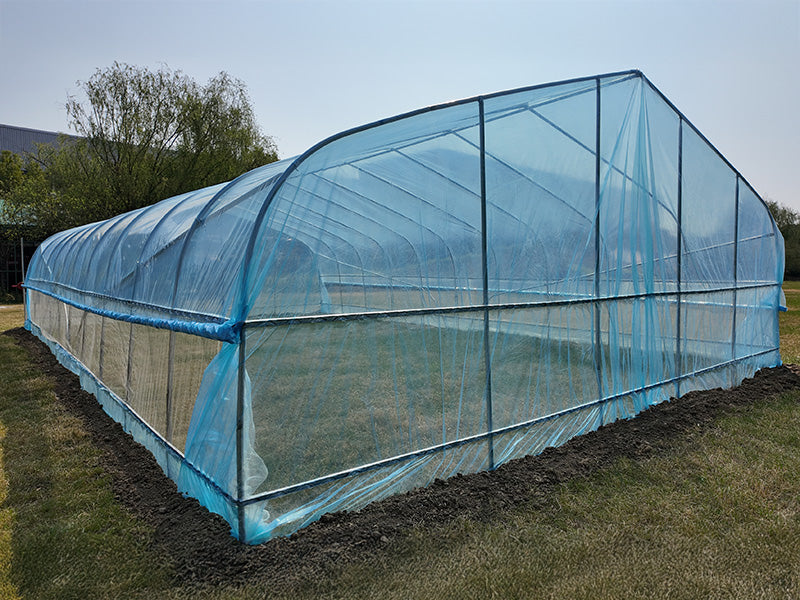 Polytunnel Greenhouse, 7.5x20x3 m, 100-micron PO Film, Transparent