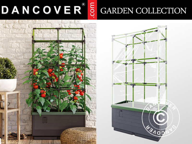 Planter box CityJungle incl. summer cover, self-watering box, 62x33x128 cm, Anthracite