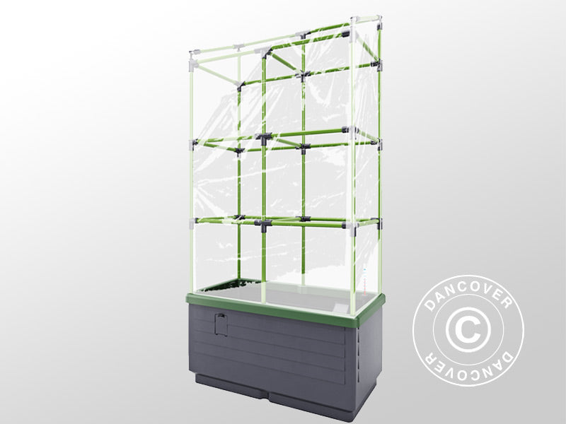 Planter box CityJungle w/2 covers, self-watering box, 62x33x128 cm, Anthracite