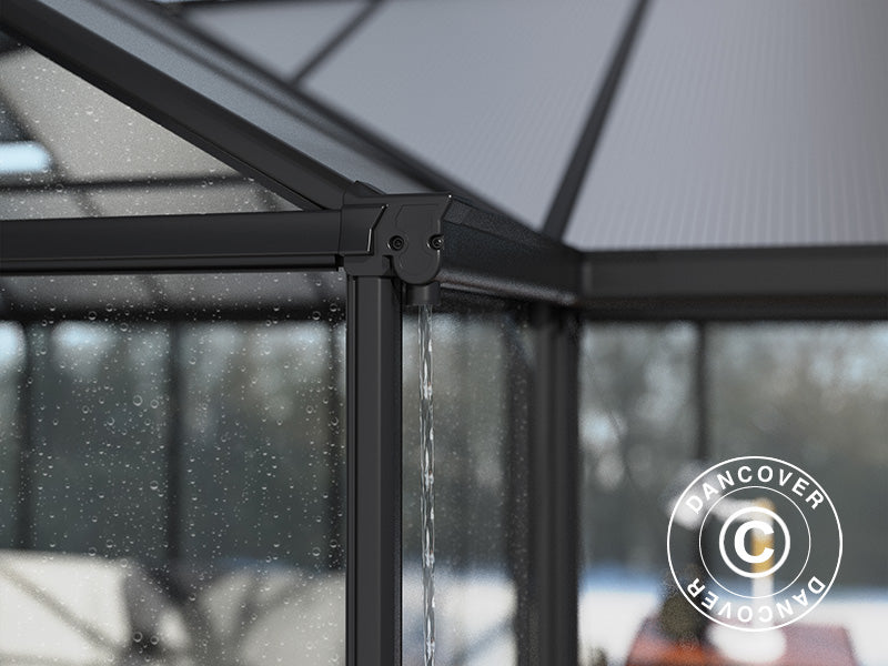 Orangery polycarbonate Triomphe w/base, 17.1 m², Palram/Canopia, 4.5x3.8x2.69 m, Black