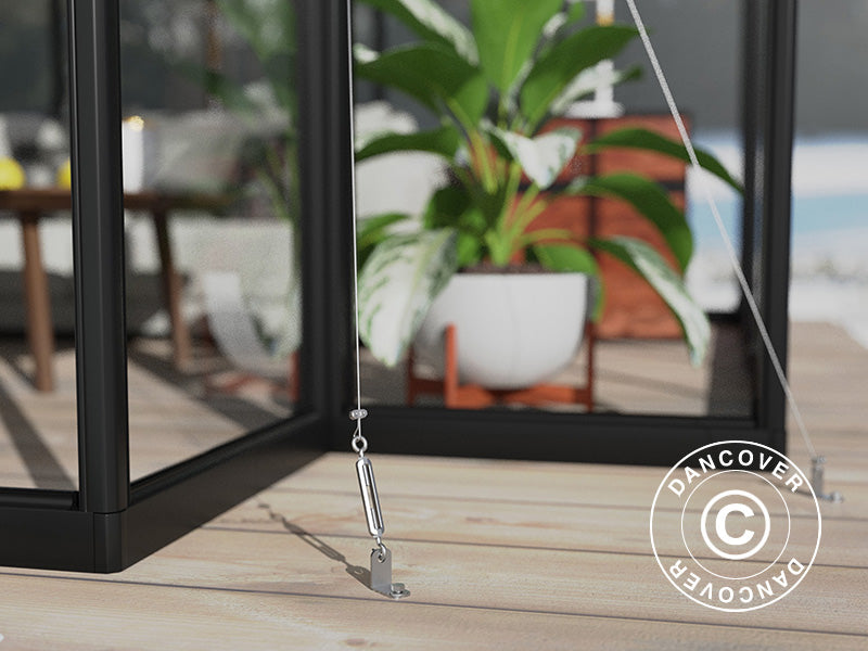 Orangery polycarbonate Triomphe w/base, 17.1 m², Palram/Canopia, 4.5x3.8x2.69 m, Black