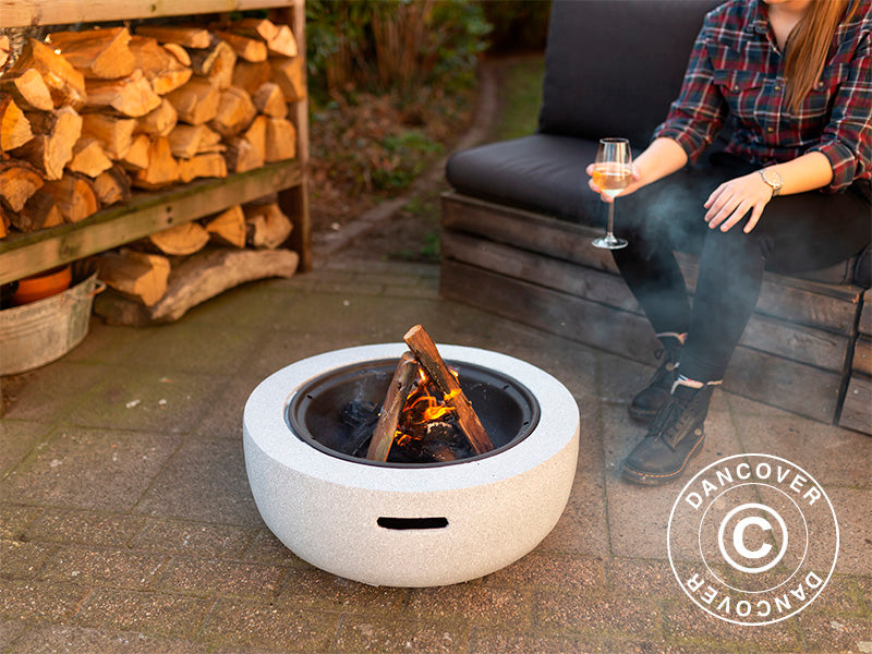 Fire bowl, Ø60x35 cm, Grey/Black