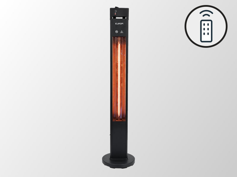 Patio Heater Q-Tower 2000 RCD w/RC, 2000 W, Black