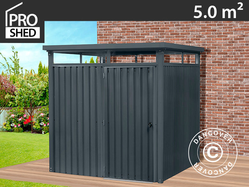 Garden shed w/skylight, 2.04x2.45x2.26 m, 5.0 m², Anthracite
