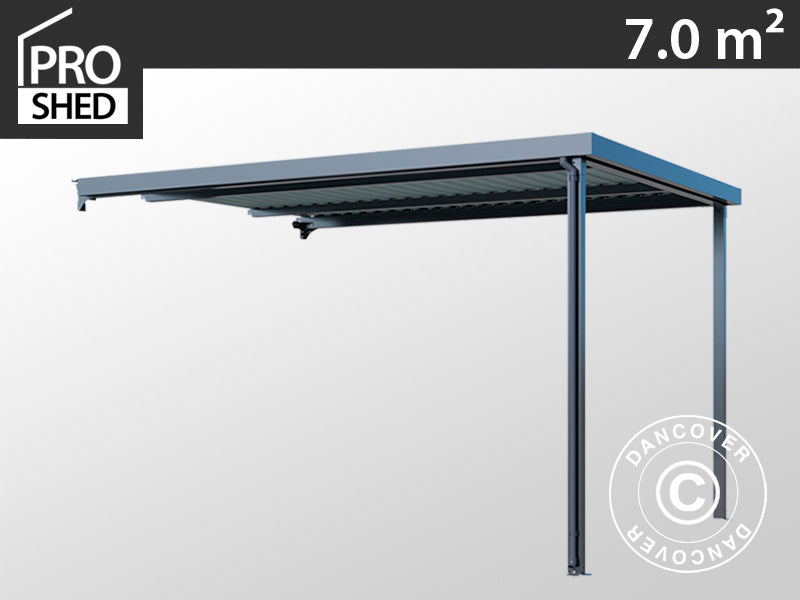 Extension f/garden shed with skylight, 2.86x2.45x2.26 m, 7 m², Anthracite