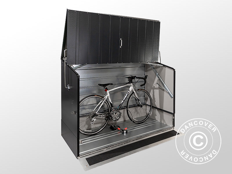 Bike storage w/ramp, Protect-a-Cycle, Trimetals, 1.96x0.89x1.33 m, 1.74 m², Anthracite