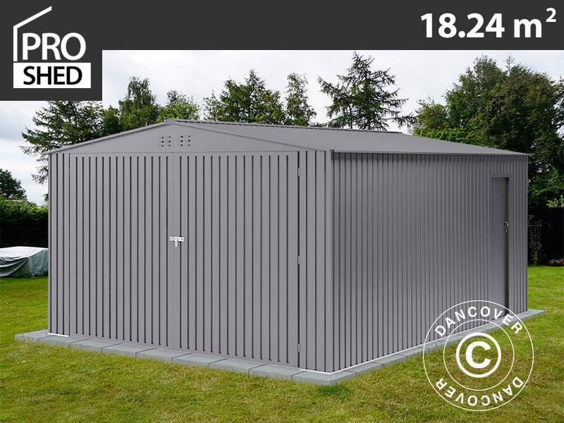 Metal garage 3.8x4.8x2.32 m, 18.24 m², ProShed®, Aluminium Grey