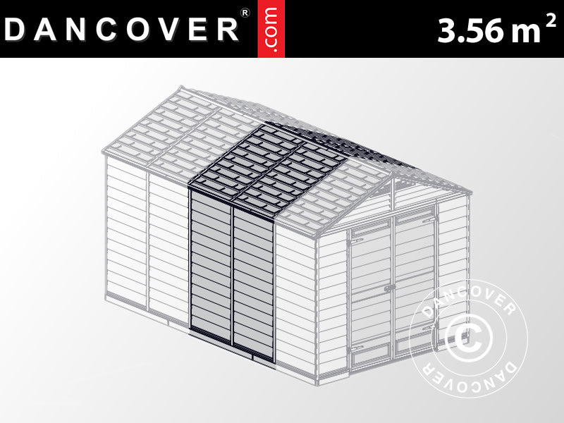 Polycarbonate Garden shed extension SkyLight, Palram/Canopia, 2.37x1.5x2.34 m, Grey ONLY 2 PCS. LEFT