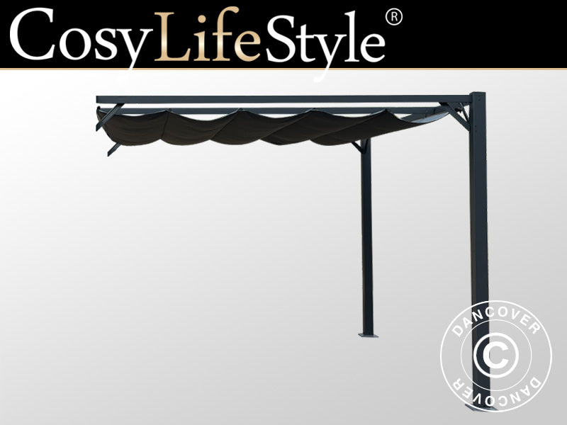 Extension for pergola gazebo Santa Cruz, 3x3 m, Dark grey