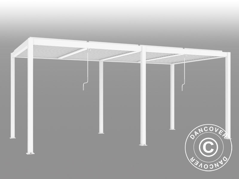 Bioclimatic pergola gazebo San Pablo Alu+, 4x5,8 m, White