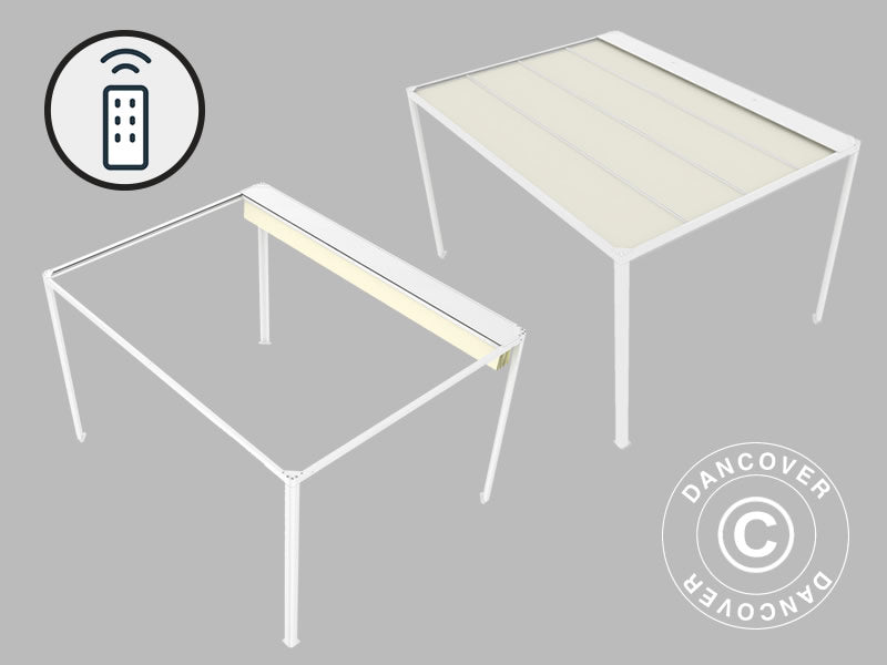 Pergola Gazebo San Fernando, 4x4m, White/Beige