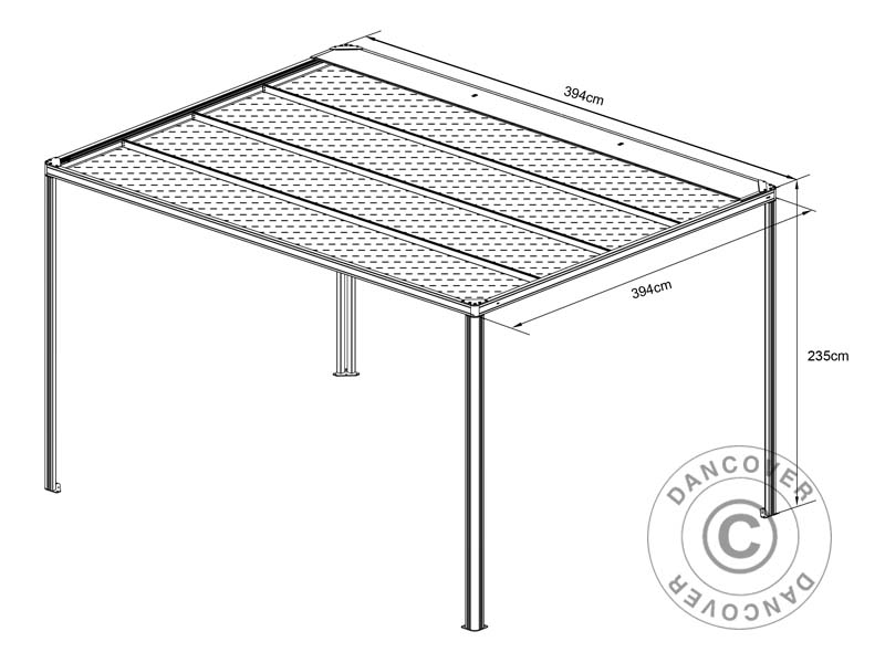 Pergola Gazebo San Fernando, 4x4m, White/Beige