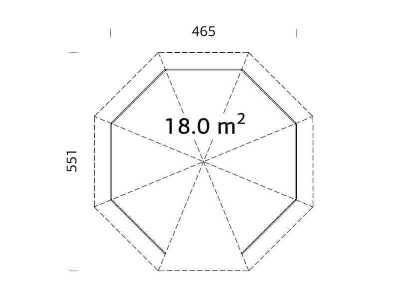 Wooden Gazebo, 4.65x4.65x3.46 m, 18 m², Natural