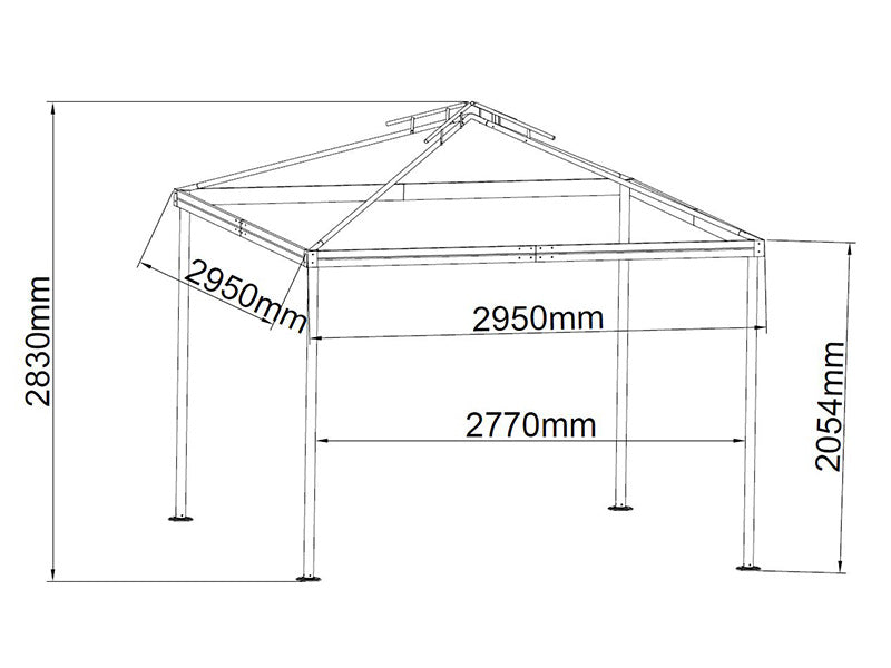 Gazebo Osiris 3x3 m, Dark beige