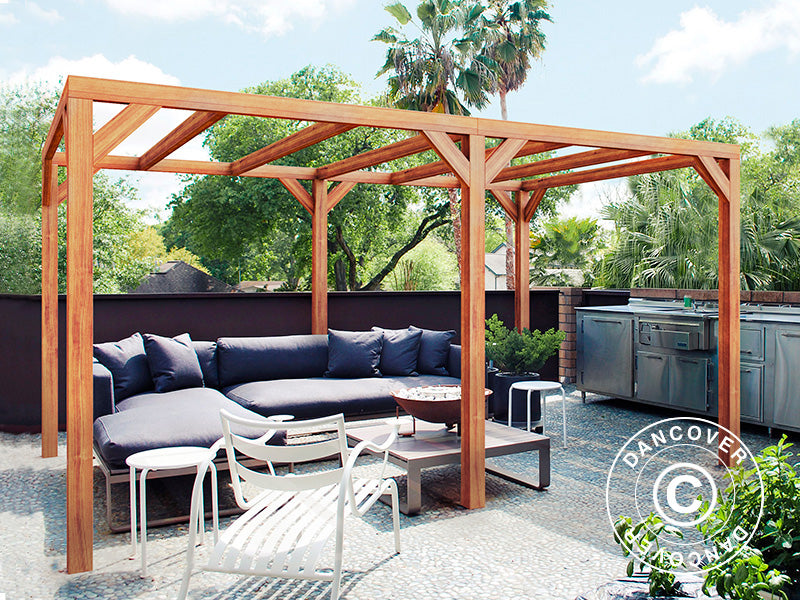 Wooden pergola Fuengirola, 4x6x2.5 m, Brown