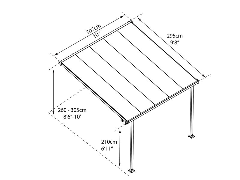 Patio Cover Feria, Palram/Canopia, 3x3.05 m, White