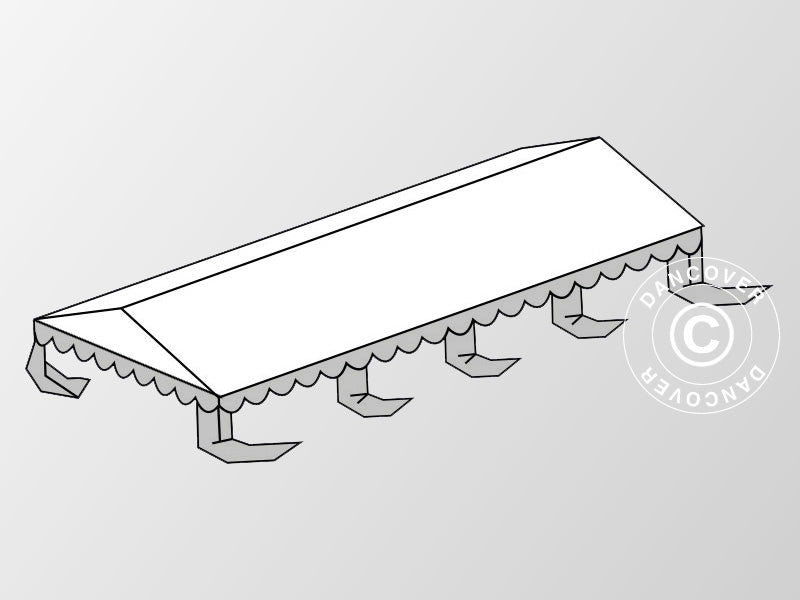 Roof cover for Marquee Original 6x8 m PVC, White/Grey