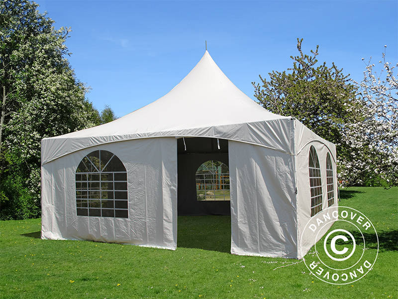 Pagoda Marquee PartyZone 6x6 m, PVC, White