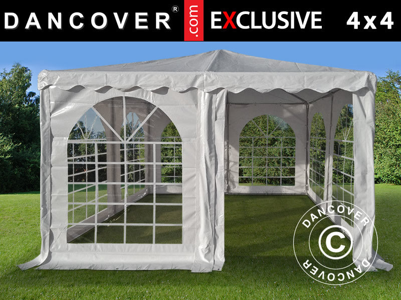Pagoda Marquee Exclusive 4x4 m PVC, White