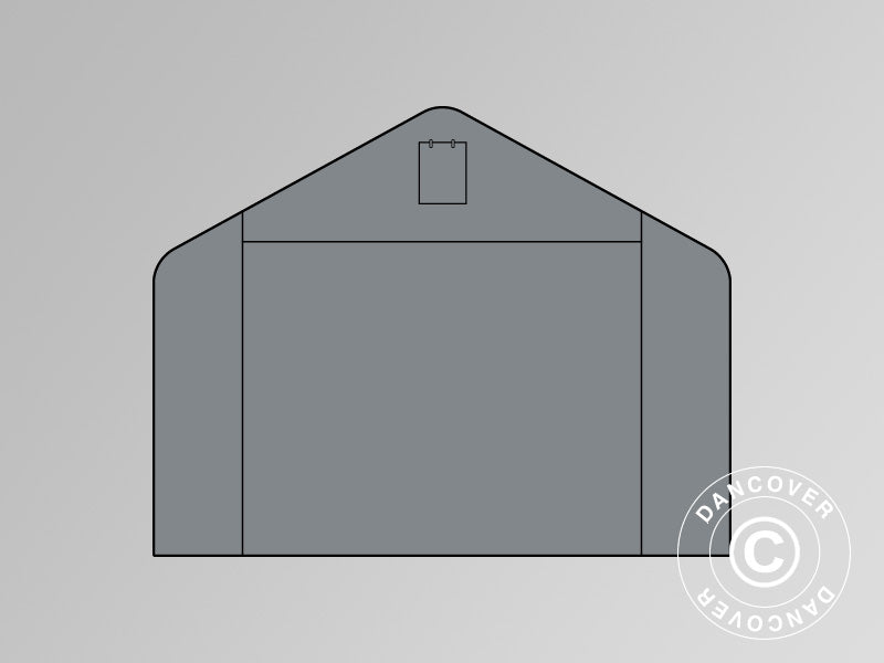 End wall/door for storage shelter PRO 4x4 m, 4x6 m, 4x8 m, 4x10 m and 4x12 m PVC, Grey