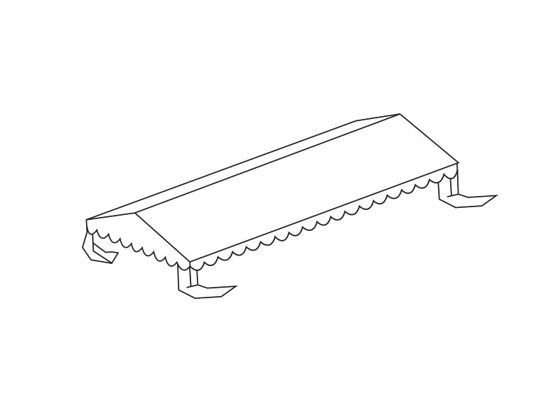 Roof cover for Marquee Plus 4x10 m PE, White