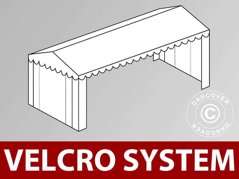 Roof cover with Velcro for Plus marquee 4x10 m, White