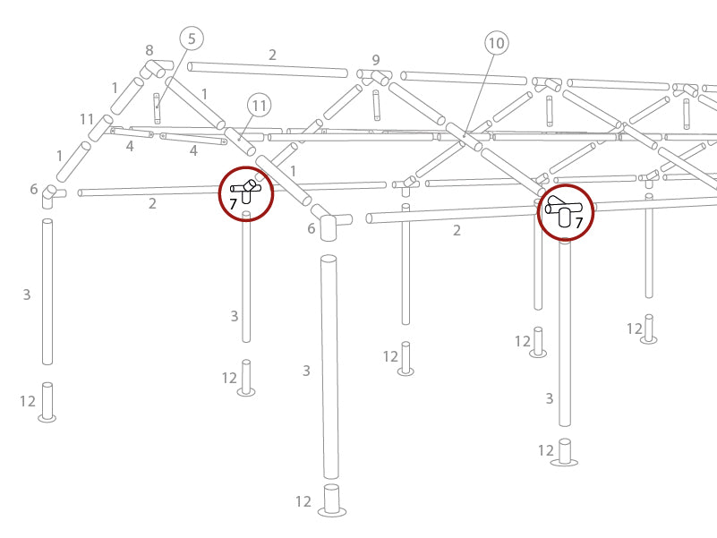 4-ways connector, Ø42 mm, 110°
