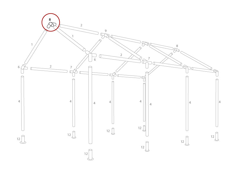 3-ways connector, Ø42 mm, 140°