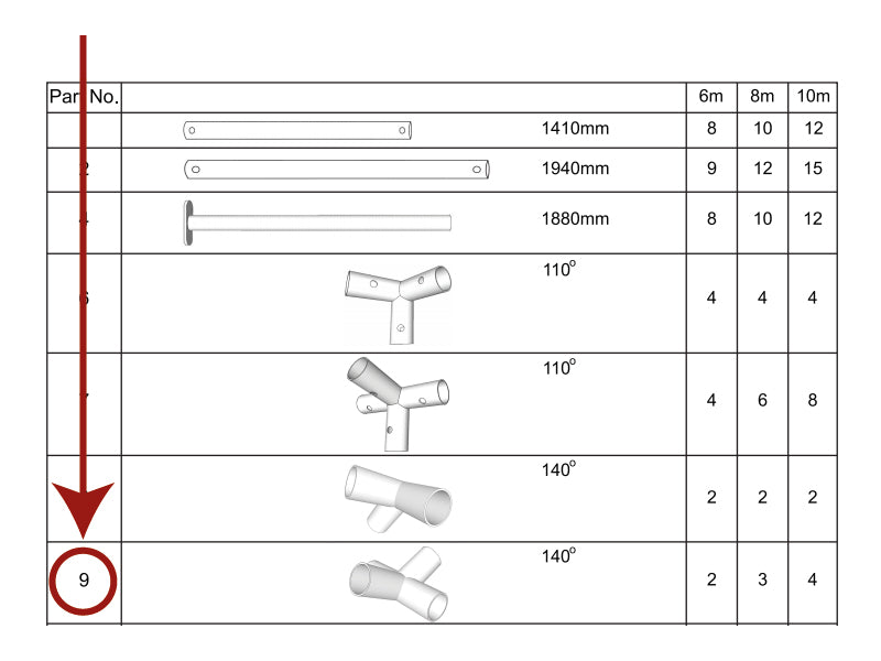 4-ways connector, Ø42 mm, 140°