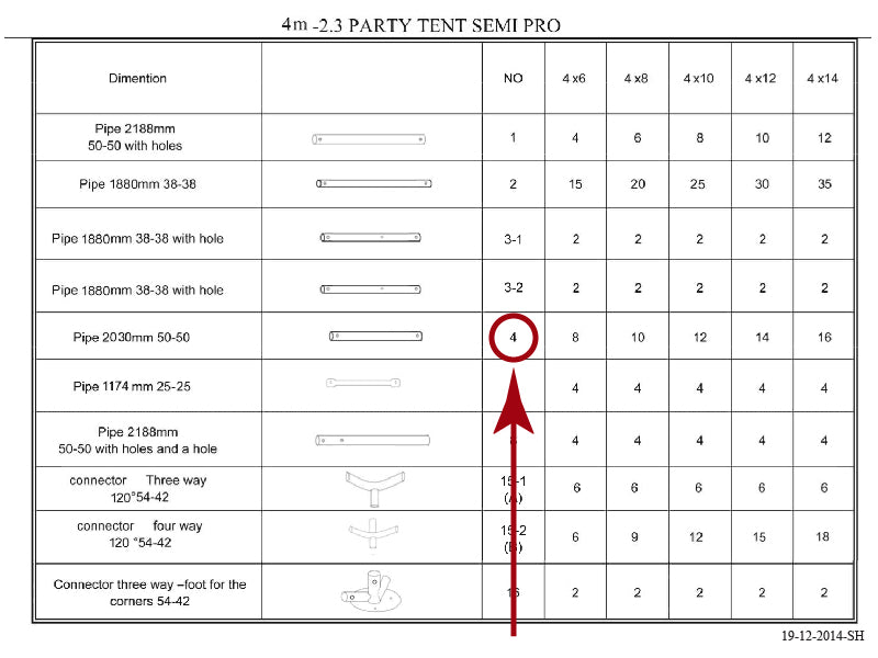 Tube for roof, Ø50 mm, 2030 mm