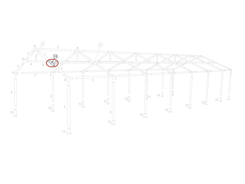 3-ways connector, Ø42 mm, 375x250 mm