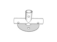 3-ways ground bar connector, Ø42 mm, 250x80 mm