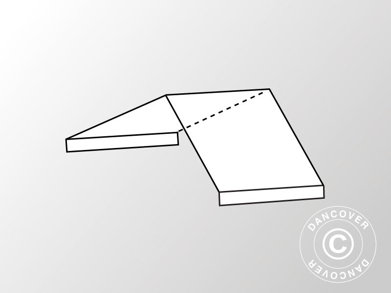 2 m roof cover middle section for Semi PRO CombiTents®, 8x2 m, PVC, White