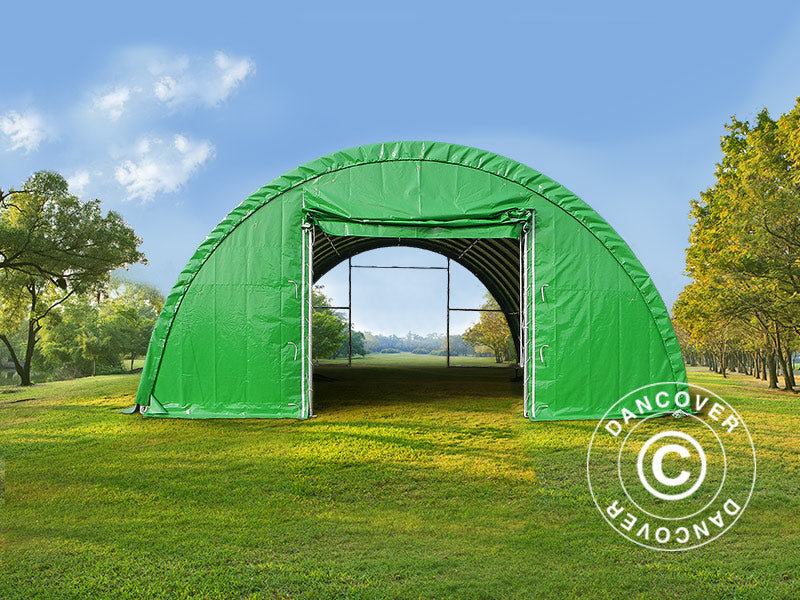 Arched Storage tent 9.15x12x4.5 m, PVC, Green