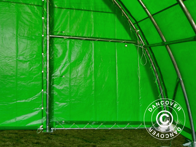 Arched Storage tent 9.15x20x4.5 m, PVC, Green