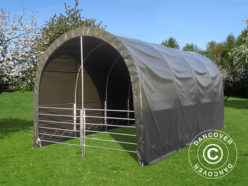 Livestock shelter 3x6x2.8 m, PVC, Green