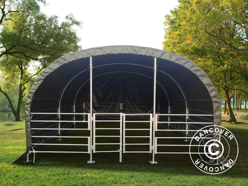 Livestock shelter 4x6x2.4 m, PVC, Green