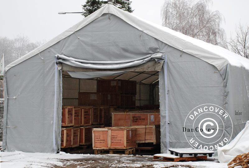 Storage shelter Titanium 8x16.2x3x5 m, White/Grey