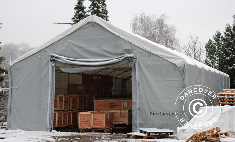 Storage shelter Titanium 8x18x3x5 m, White/Grey