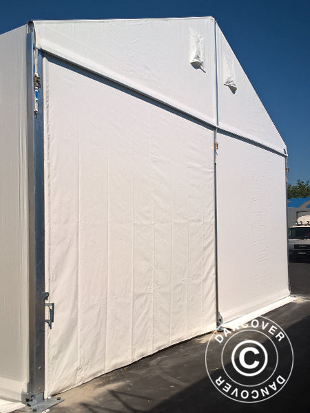 Industrial Storage Shelter Alu 15x30x6.53 m w/sliding gate, PVC, White
