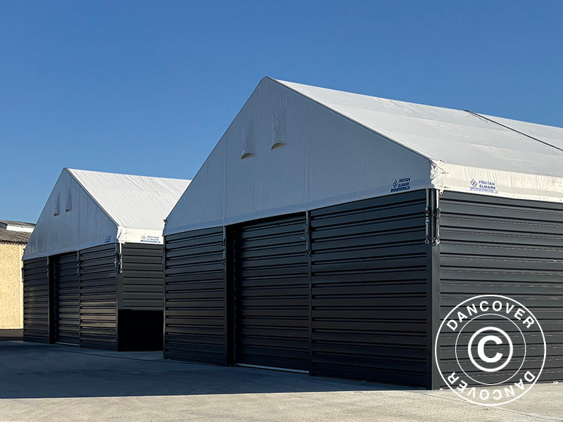 Industrial Storage Shelter Alu 20x50x9.04 m w/sliding gate, PVC/Metal, White