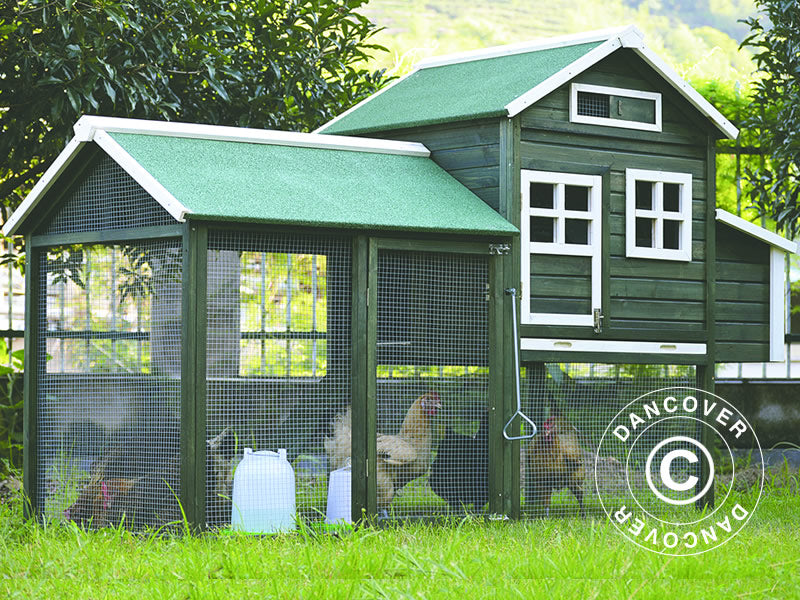 Chicken coop/Hen house, 0.95x2.25x1.43 m, Green/White