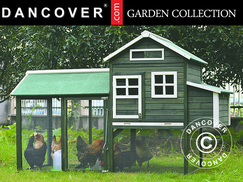 Chicken coop/Hen house, 0.95x2.25x1.43 m, Green/White