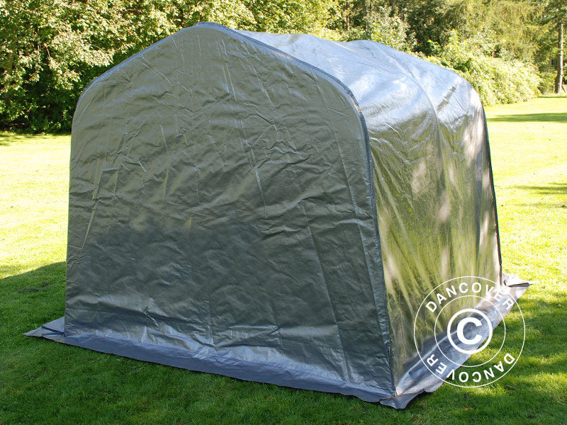 Storage tent PRO 2.4x2.4x2 m PE, with ground cover, Grey