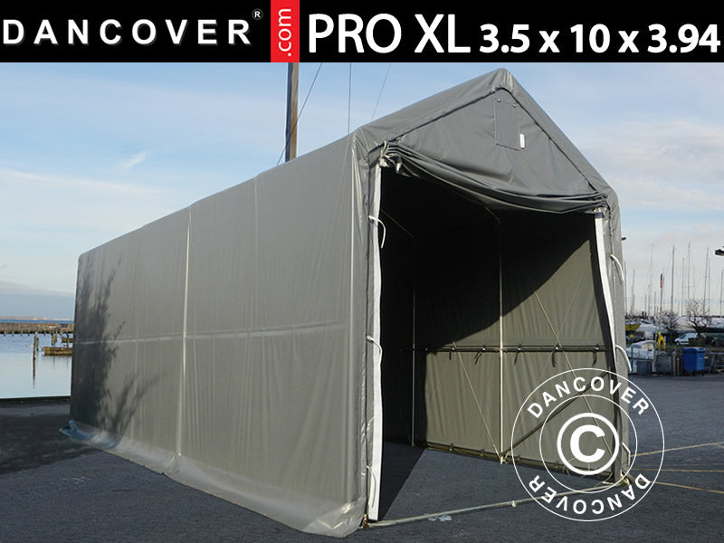 Storage shelter PRO XL 3.5x10x3.3x3.94 m, PVC, Grey