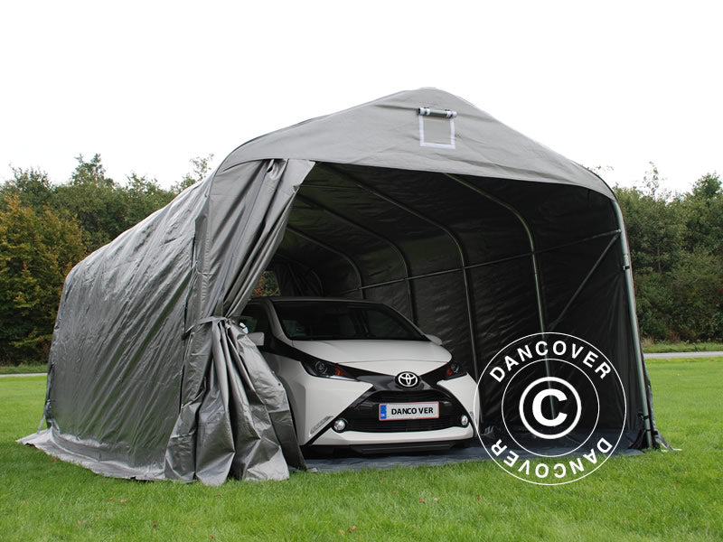 Portable garage PRO 3.6x7.2x2.68 m PE with ground cover, Grey