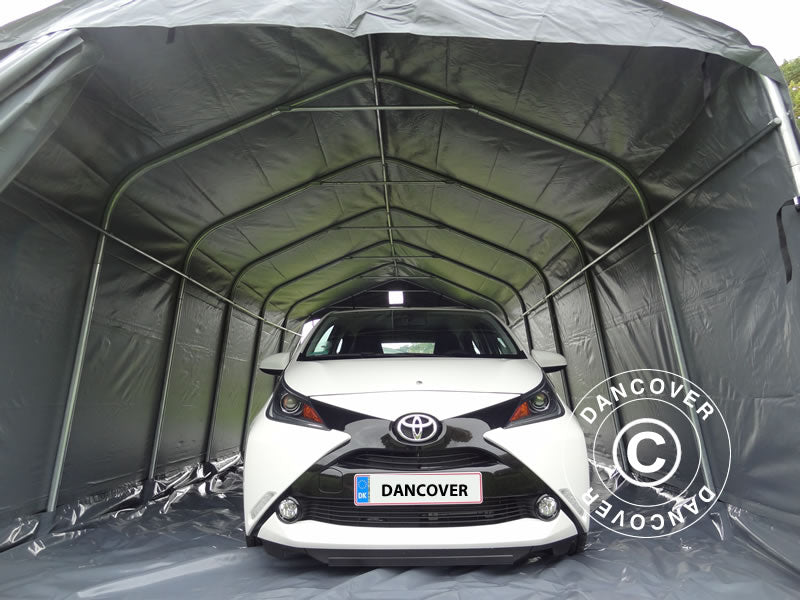 Portable garage PRO 3.6x7.2x2.68 m PVC with ground cover, Grey